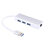 Coque en aluminium 3 ports usb3. 0 hub + adaptateur gigabit ethernet usb3. 0