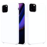 Coque antichoc en silicone liquide de couleur unie pour iphone 11 pro max (blanc)