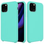 Coque antichoc en silicone liquide de couleur unie pour iphone 11 pro max (bleu clair)