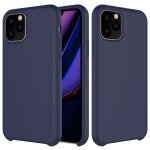 Coque antichoc en silicone liquide de couleur unie pour iphone 11 pro max (bleu fonc�)