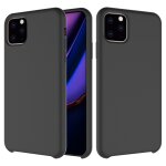 Coque antichoc en silicone liquide de couleur unie pour iphone 11 pro max (noir)