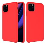 Coque antichoc en silicone liquide de couleur unie pour iphone 11 pro max (rouge)