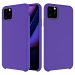 Coque antichoc en silicone liquide de couleur unie pour iphone 11 pro max (violet)