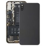 Coque arrire de batterie avec lunette arrire et objectif et adhsif pour iphone xs max (noir)