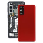 Coque arrire de batterie pour samsung galaxy s20 fe avec cache d'objectif d'appareil photo (rouge)