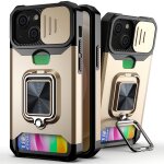 Coque de cam�ra coulissante design pc + tpu case antichoc avec porte - bague et emplacement de carte ...