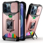 Coque de camra coulissante design pc + tpu case antichoc avec porte - bagues et emplacement de carte ...