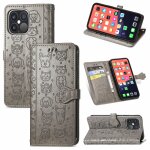 Coque en cuir horizontal horizontal de chat et de chien mignon avec support et portefeuille et portefeuille ...