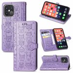 Coque en cuir horizontal horizontal de chat et de chien mignon avec support et portefeuille et portefeuille ...