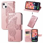 Coque en cuir horizontal horizontal � fleur d'amour papillon avec support / portefeuille / portefeuille ...