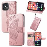 Coque horizontale horizontale  fleurs d'amour papillon avec support / porte - cartes / portefeuille ...
