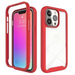 Coque starry sky solid color srie pc + cas de protection tpu pour iphone 13 pro (rouge)