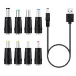 Cordon d'alimentation dc 8 en 1 cble de charge usb de chargement usb multi - fonction usb (noir)