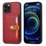 Couleur de couleur calfskin assortiment tpu + coque pu avec support et fente pour carte pour iphone 13 ...