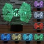 Cravate fighter style 7 couleur dcoloration creative visual stro lampe 3d tactile commutateur led ...