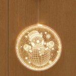 Dcoration de nol lumire led lampe  suspension 3d de vacances, alimentation: usb (bonhomme de neige) ...