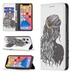 Modle de dessin color invisible horizontal horizontal flip pu coque en cuir pu avec support & carte ...