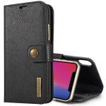 Dg. ming pour iphone x / xs crazy horse texture housse de protection magn�tique amovible avec porte - ...