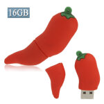 Disque flash usb de 16 po de forme de poivre chaud (rouge)