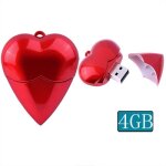 Disque flash usb 2. 0 de style coeur 4 go (rouge)