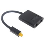 Diviseur audio numrique fibre optique toslink 1  2 adaptateur de cble pour lecteur dvd (noir)