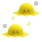 Double expression flip poupes poulpe silicone unzip jouets, hauteur: 4. 9cm (jaune)