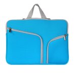 Double poche zip sac  main sac d ordinateur portable pour macbook air 11, 6 pouces (bleu fonc)