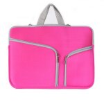 Double poche zip sac  main pour ordinateur portable sac pour macbook air 11, 6 pouces (magenta)