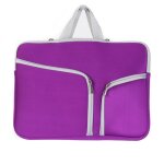 Double poche zip sac  main pour ordinateur portable sac pour macbook air 11, 6 pouces (violet)