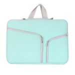 Double poche zip sac  main pour ordinateur portable sac pour macbook pro 15 pouces (vert)