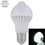 E27 5w 12 led smd 5730 300lm ampoule led � capteur de mouvement infrarouge, distance du capteur: 4 - ...
