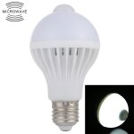 E27 7w 16 led smd 5730 450lm ampoule led � capteur de mouvement infrarouge, distance du capteur: 4 - ...