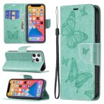 Embossing deux papillons motif horizontal flip pu coque en cuir pu avec support & carte slot & portefeuille ...