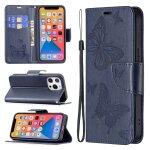 Embossing deux papillons motif horizontal flip pu housse en cuir pu avec support et portefeuille et portefeuil ...