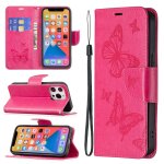 Embossing deux papillons motif horizontal flip pu housse en cuir pu avec support et portefeuille et portefeuil ...