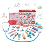 Enfant en bois en apprentissage pr�coce puzzle docteur jeu de r�le jouet ensemble de sac m�dical