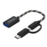 Enkay enk - at113 2 in 1 type - c / micro usb vers usb 3. 0 câble adaptateur otg tressé en nylon (noir) ... Enkay enk - at113 2 in 1 type - c / micro usb vers usb 3. 0 câble adaptateur otg tressé en nylon (noir) ...