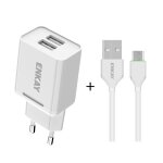 Enkay hat - prince t003 - 1 10. 5w 2. 1a double usb charge adaptateur de voyage prise ue avec c�ble micro ...