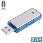 Enregistreur vocal usb + disque flash usb de 8 go (bleu) (bleu)