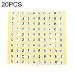 �tiquette de taille de chaussure d'autocollant de num�ro de forme ronde de 20 pi�ces, num�ro 0 - 9