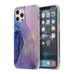�tui de couverture arri�re en marbre en marbre d'or de quatre coins secs pour iphone 13 pro (bleu fonc�) ...