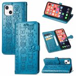�tui de cuir horizontal horizontal de chat et de chien mignon avec support et portefeuille et portefeuille ...
