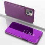 �tui de cuir horizontal de miroir � miroir plaqu� avec support pour iphone 13 (violet)