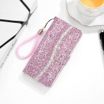 �tui de cuir horizontal de poudre de paillettes avec des machines � sous cartes et de lani�res pour iphone ...