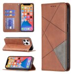 �tui en cuir magn�tique horizontal de texture rhombus texture avec support et fentes pour cartes pour ...