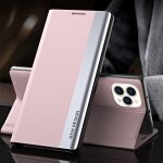 �tui en cuir onduleur horizontal ultra - mince ultra - mince lat�ral avec support pour iphone 13 (rose) ...