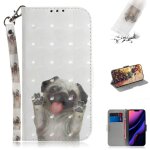 Etui en cuir � rabat horizontal avec dessin en couleur 3d, avec support et fente pour carte et portefeuille ...