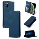 Etui en cuir avec rabat horizontal magntique business skin feel pour iphone 11 pro max (bleu marine) ...