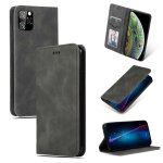 Etui en cuir avec rabat horizontal magn�tique business skin feel pour iphone 11 pro max (gris fonc�)