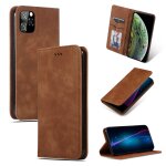 Etui en cuir avec rabat horizontal magntique business skin feel pour iphone 11 pro max (marron)